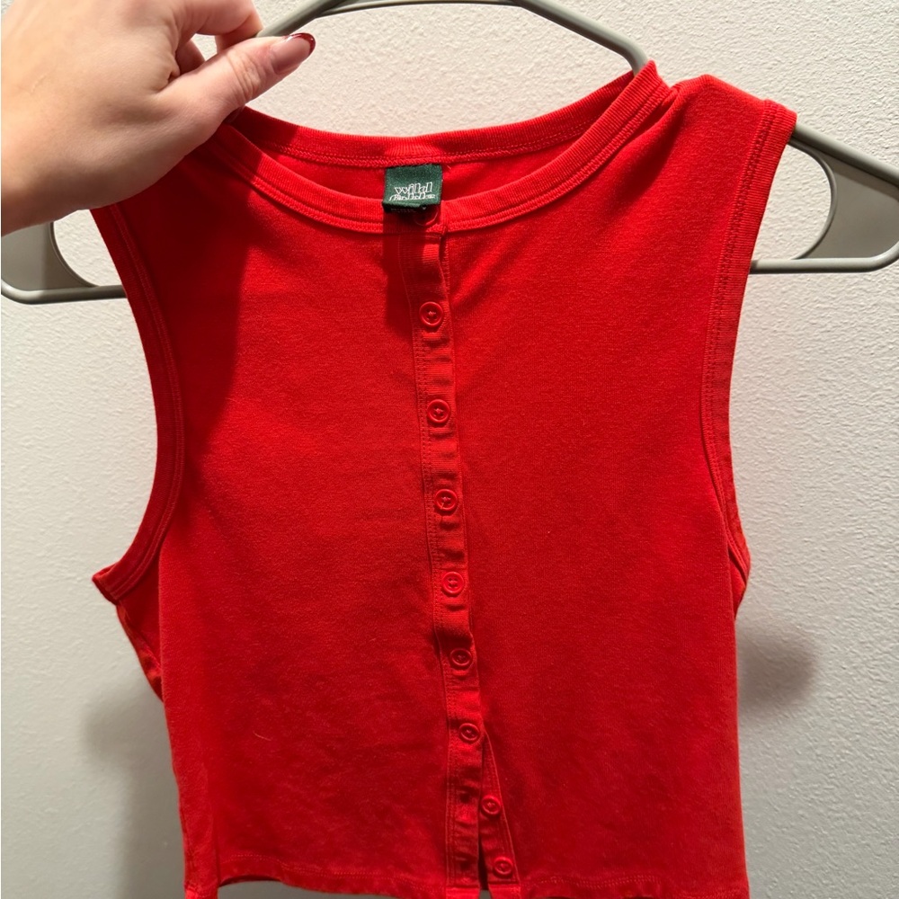 Wild Fable Scarlet Buttoned Tank